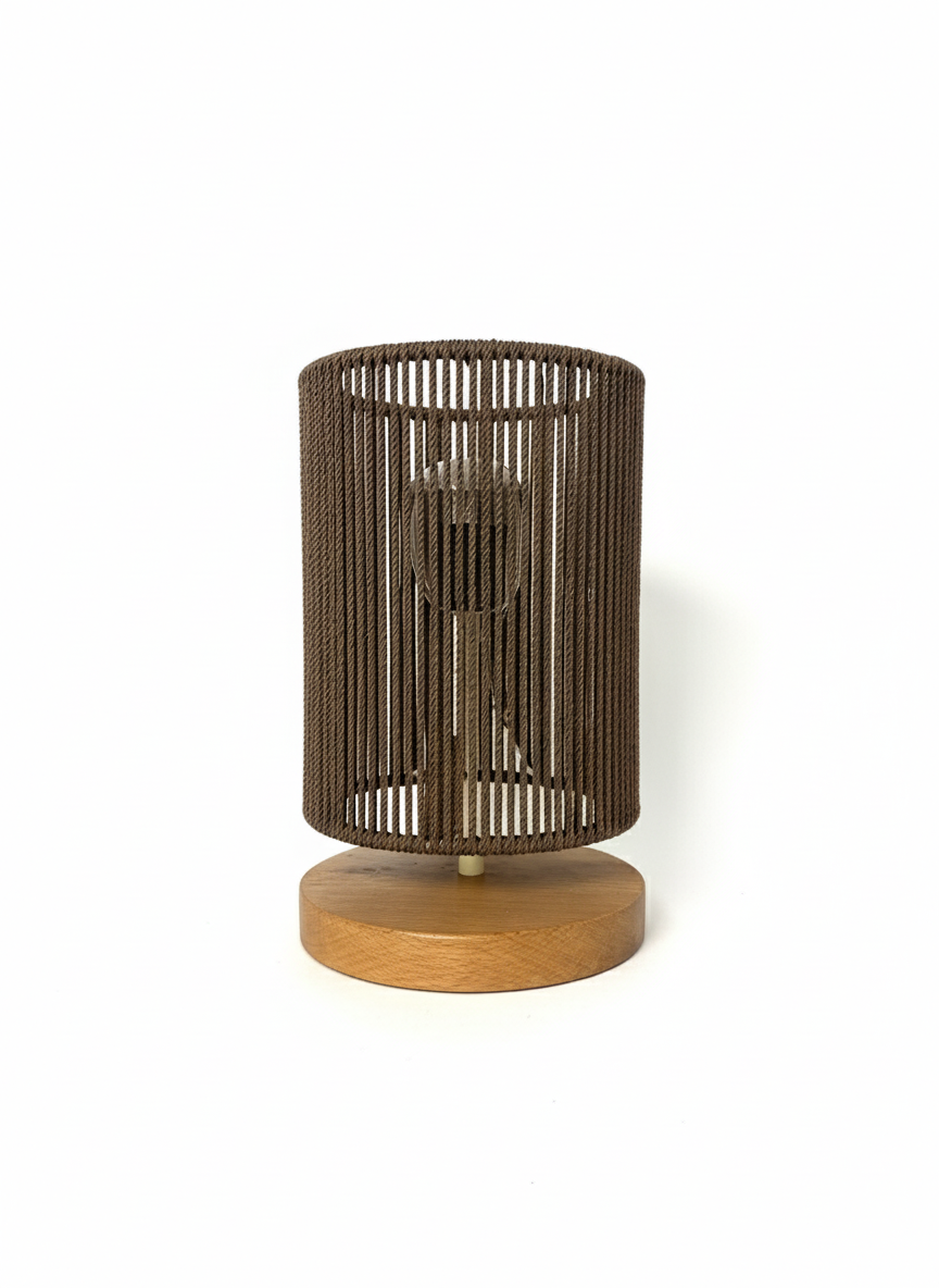 Cylinder Woven Rope Table Lamp: Mid-Century Texture