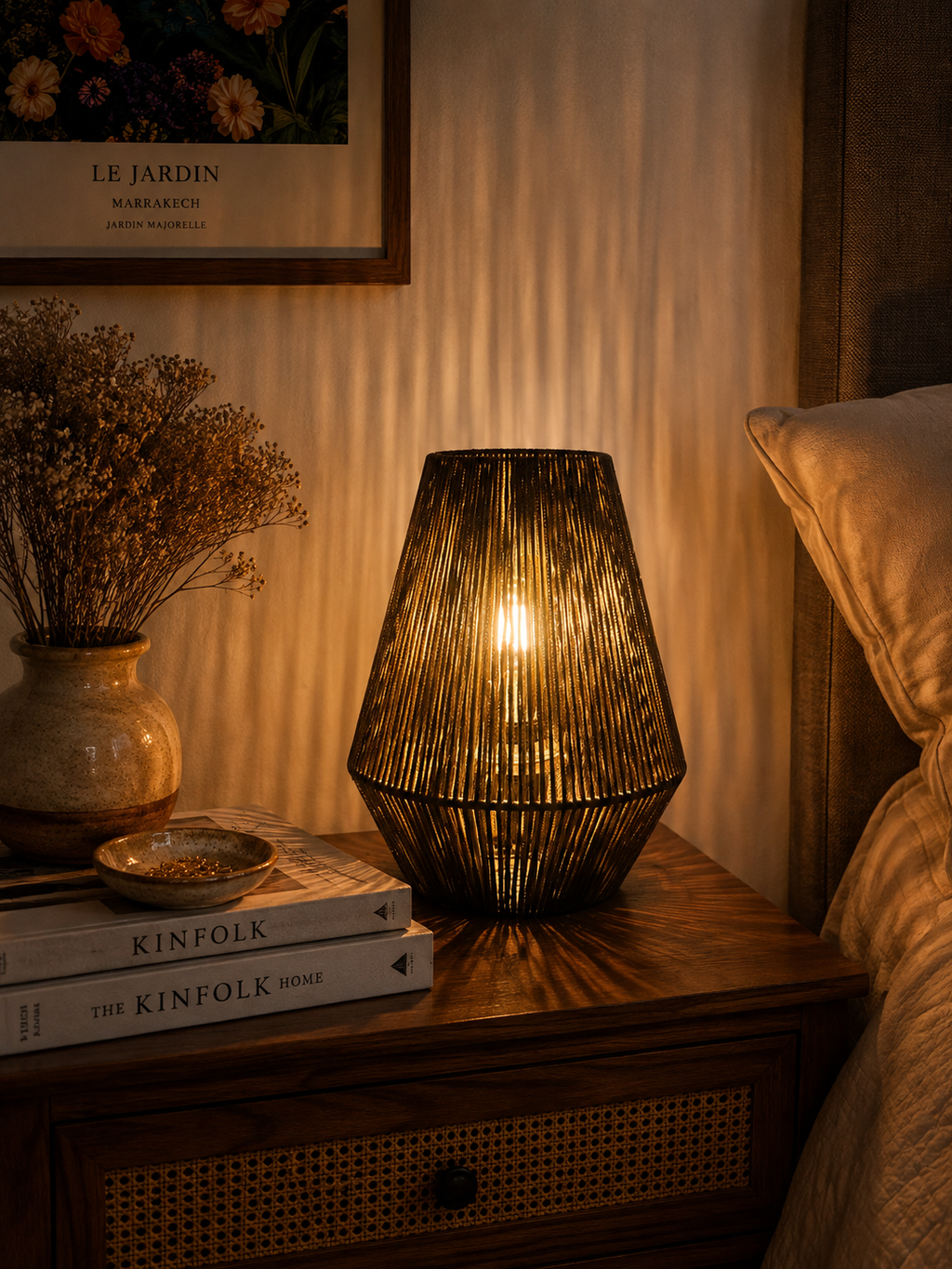 Pear Boho Style Lampshade - Reddish-Brown