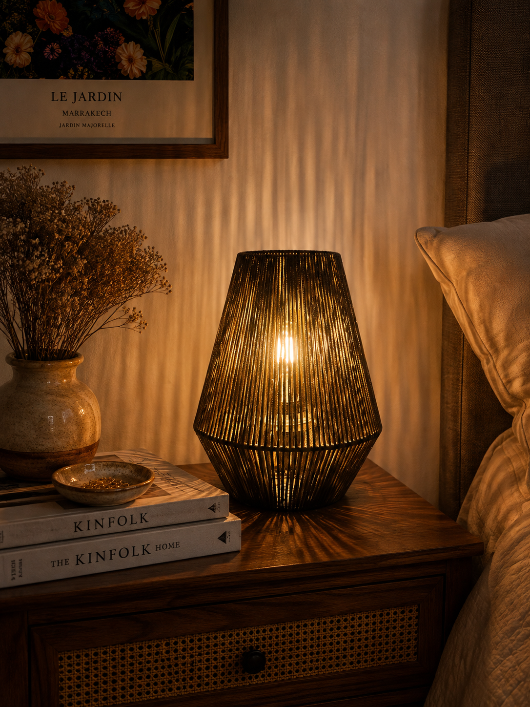 Pear Boho Style Lampshade - Reddish-Brown