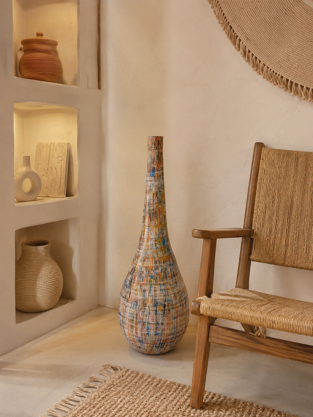 Chromatic Muse Floor Vase – Artistic Statement Elegance