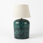 Verdigris Pottery Table Lamp
