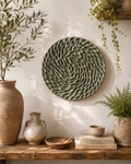 Verdant Ripple Pottery Decorative Plate