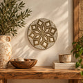 Earth Star Beige & Brown Pottery Wall Plate