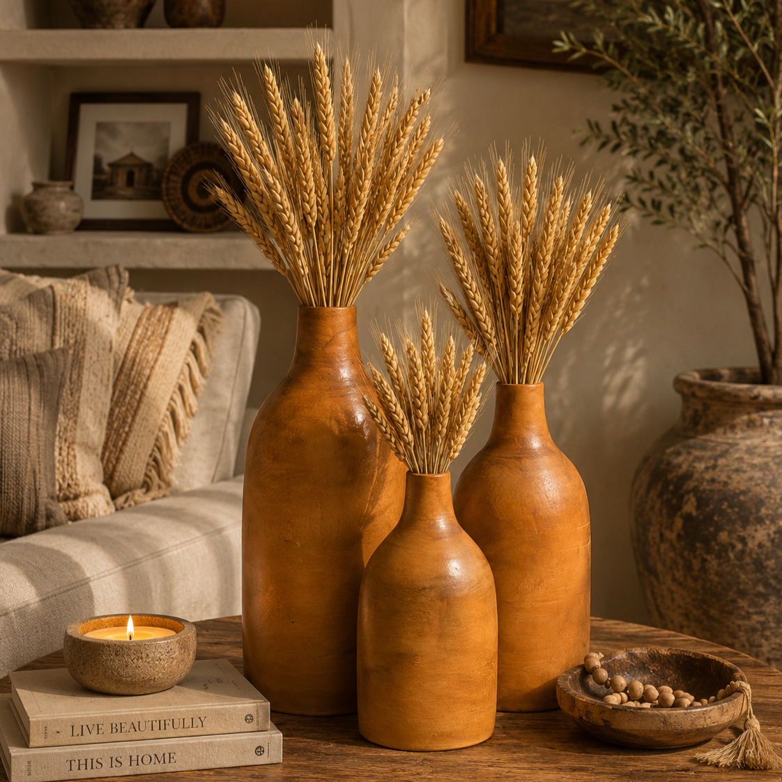 Terracotta Haven Pottery Vases – Set of 3