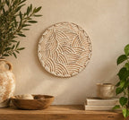 Dune Waves Cream & Beige Pottery Wall Plate