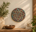 Mosaic Star Turquoise & Burgundy Pottery Wall Plate