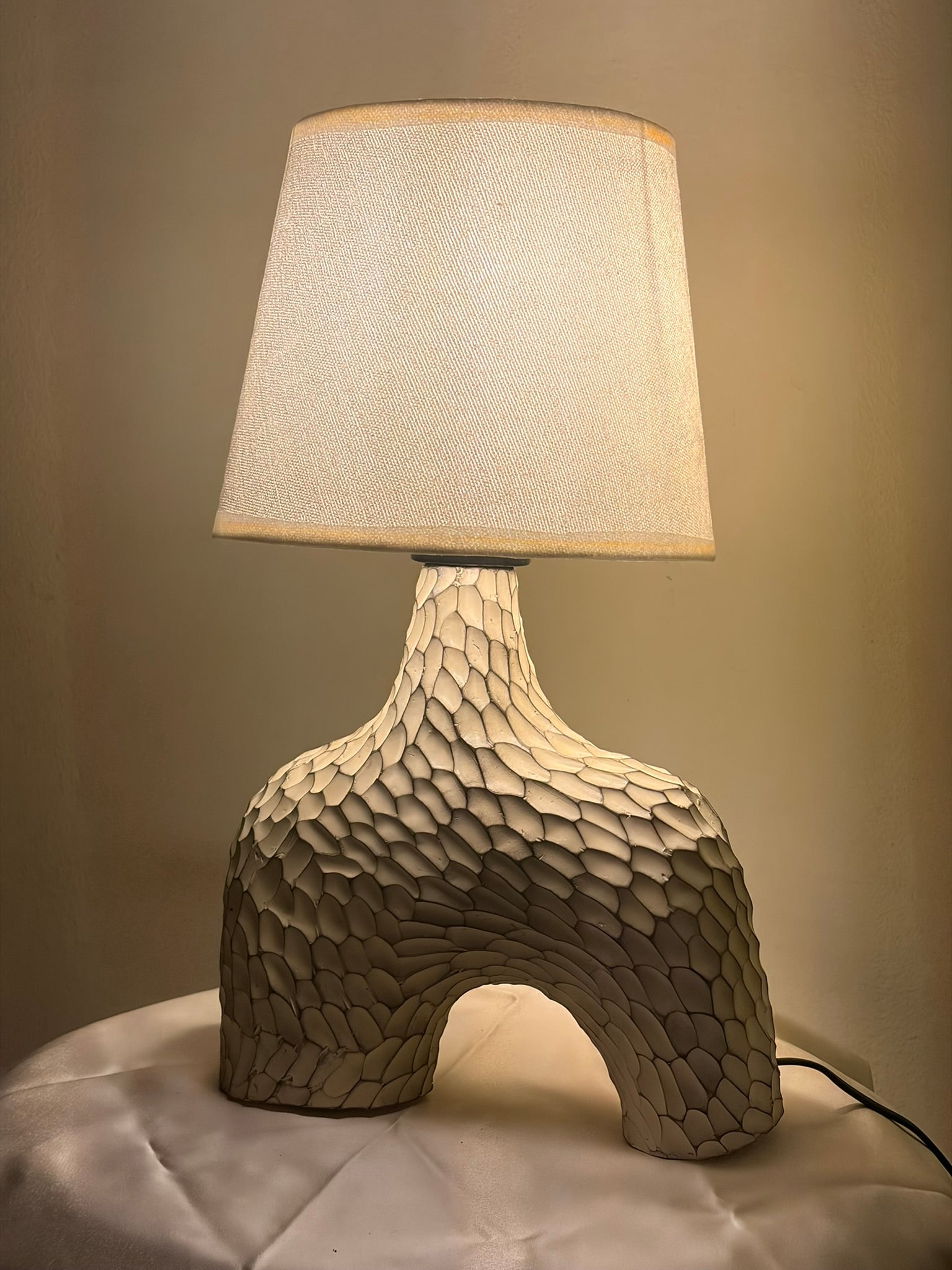 Arco Textured Pottery Table Lamp