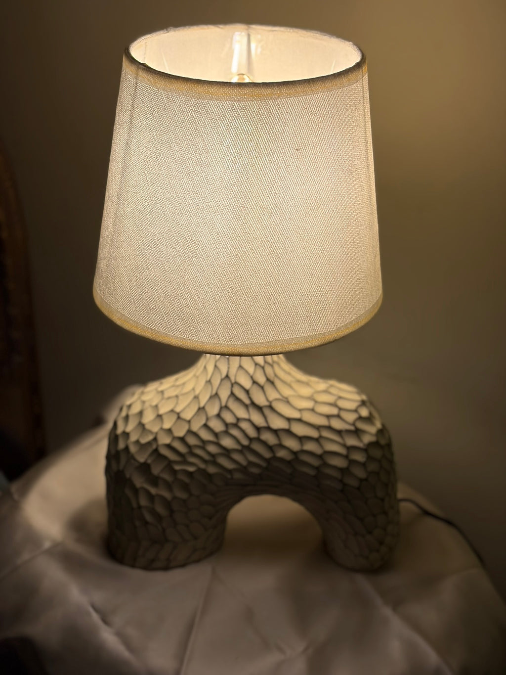 Arco Textured Pottery Table Lamp