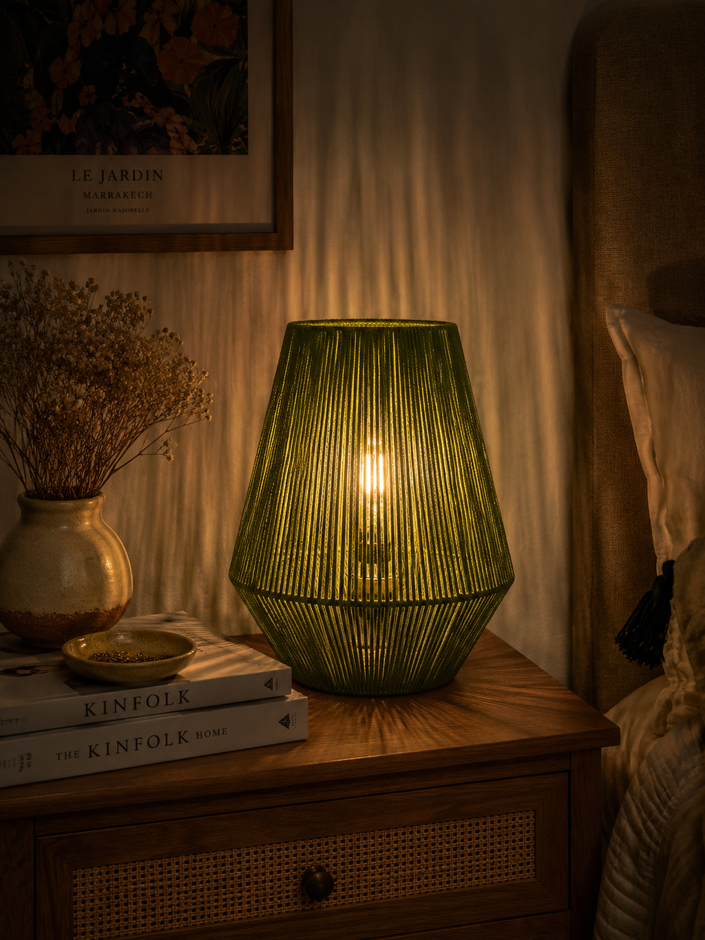 Pear Boho Style Lampshade - Green