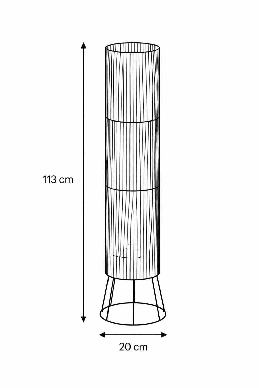 Off White Woven Column Floor Lamp