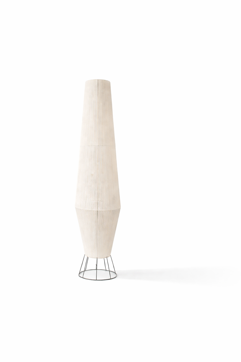 Pear Off White Woven Column Floor Lamp