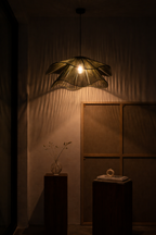 The Olive Layered Woven Pendant Light