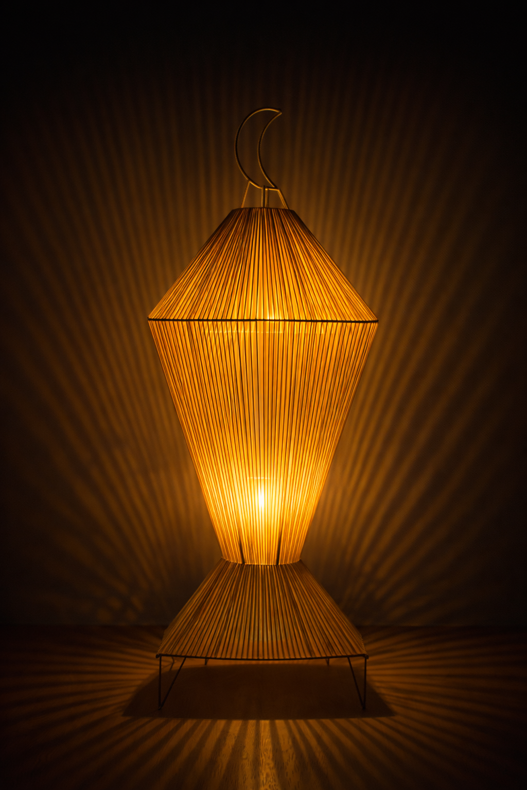 Off White Linen Lantern Floor Lamp