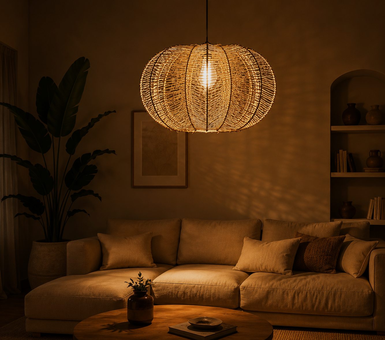 Artisan Woven Rattan Pendant Light