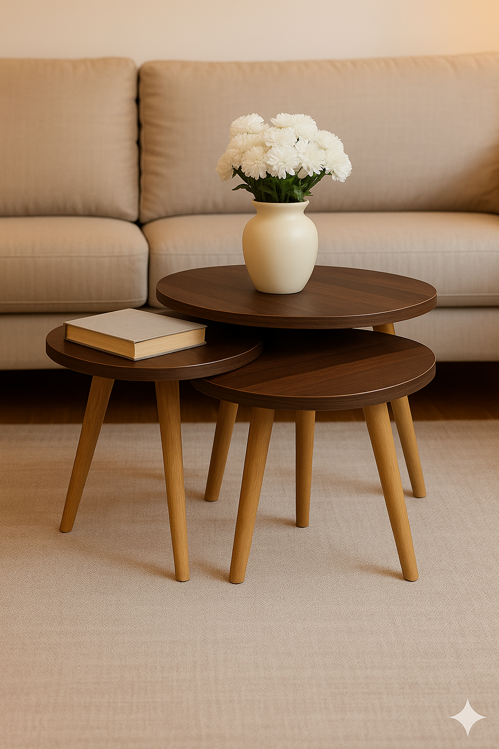 Tier Circle Nesting Tables: Space-Saving Elegance – Set of 3