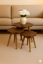 Bloom Flower-Shaped Nesting Tables: Whimsical Floral Design – Set of 3