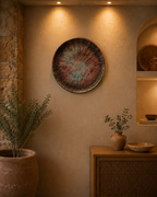 Celestial Burst Pottery Wall Plate Set – Vibrant Artistic Elegance