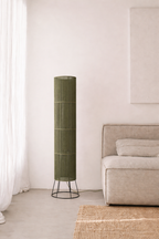 Olive Woven Column Floor Lamp