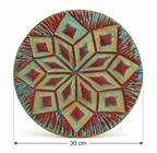 Mosaic Star Turquoise & Burgundy Pottery Wall Plate