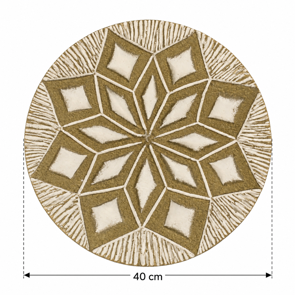 Earth Star Beige & Brown Pottery Wall Plate