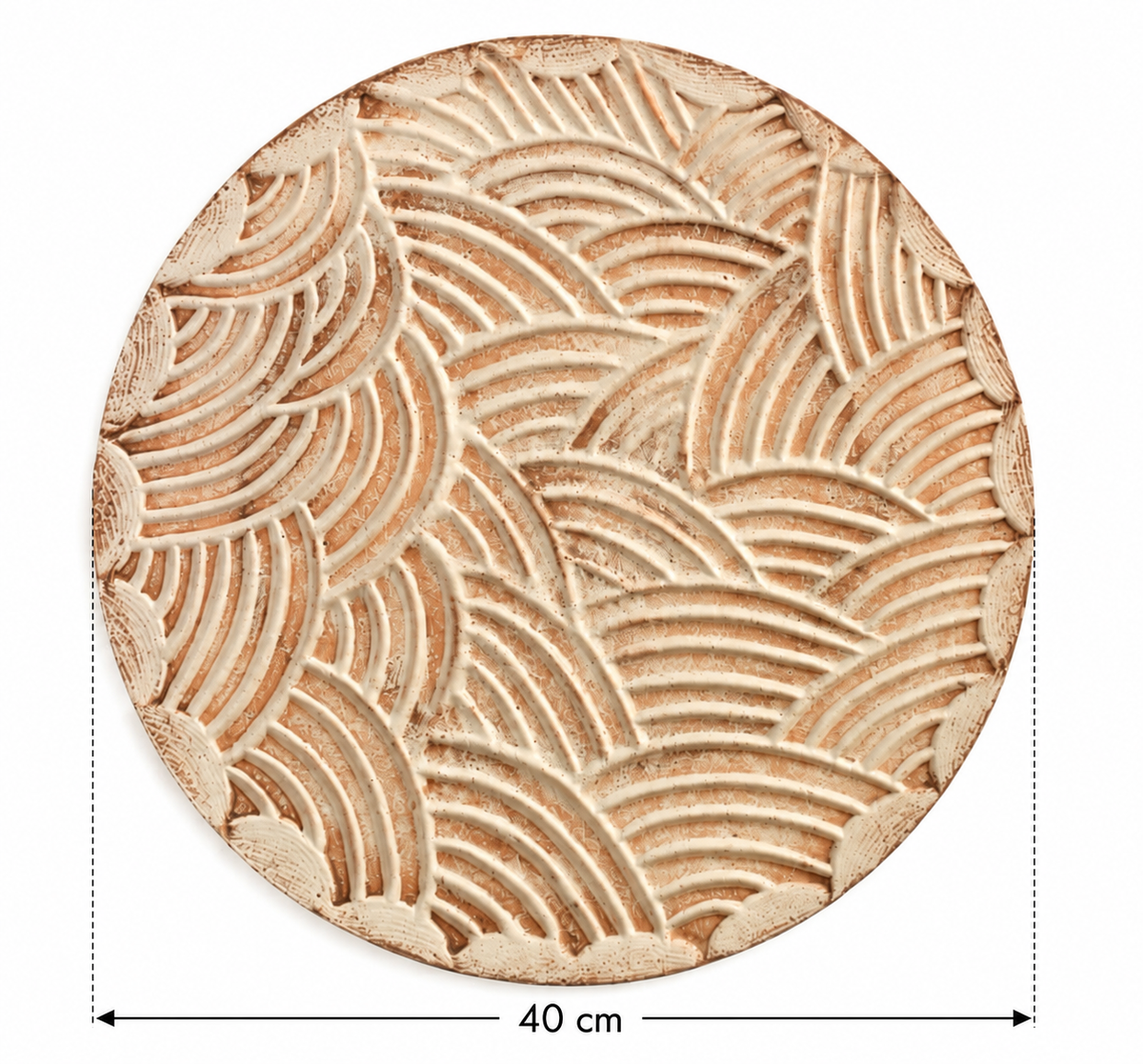 Dune Waves Cream & Beige Pottery Wall Plate