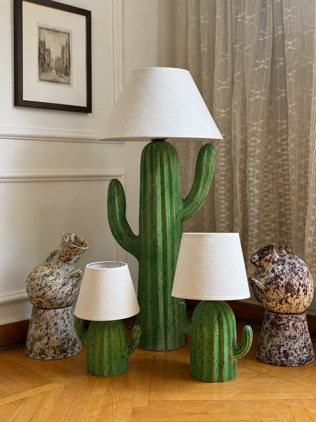 Desert Bloom Cactus Lamp Set – Set of Three