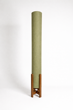Pistachio Linen Column Floor Lamp: Mid-Century Modern