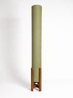 Pistachio Linen Column Floor Lamp: Mid-Century Modern