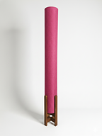 Pink Linen Column Floor Lamp: Mid-Century Modern