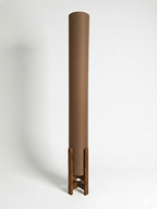 Mocha Linen Column Floor Lamp: Mid-Century Modern
