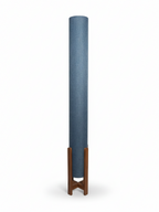 Slate Blue Linen Column Floor Lamp: Mid-Century Modern