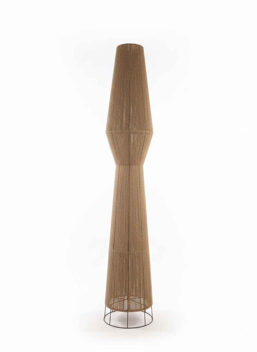 Totem Linen Column Floor Lamp: Boho Style