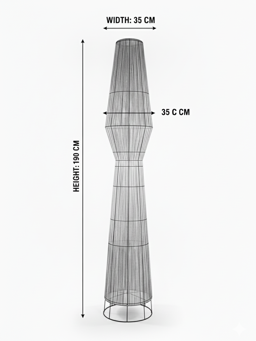Totem Linen Column Floor Lamp: Boho Style