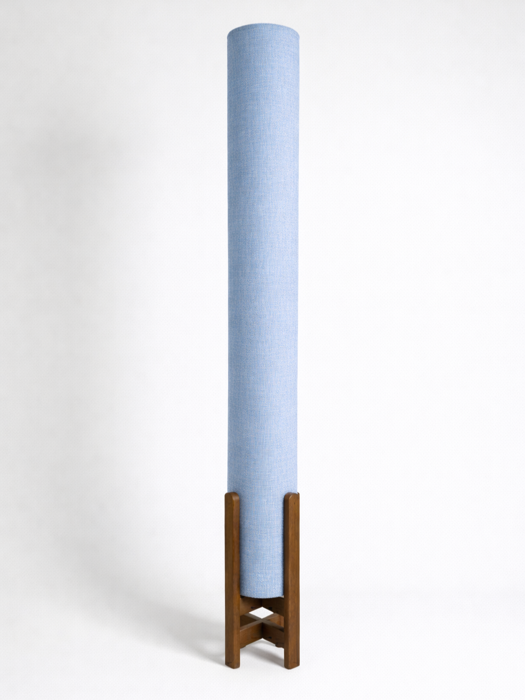 light sky blue Linen Column Floor Lamp: Mid-Century Modern