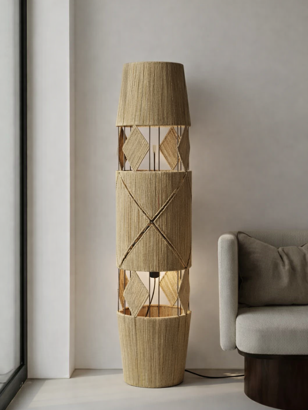 Diamond Boho Style Floor Lamp