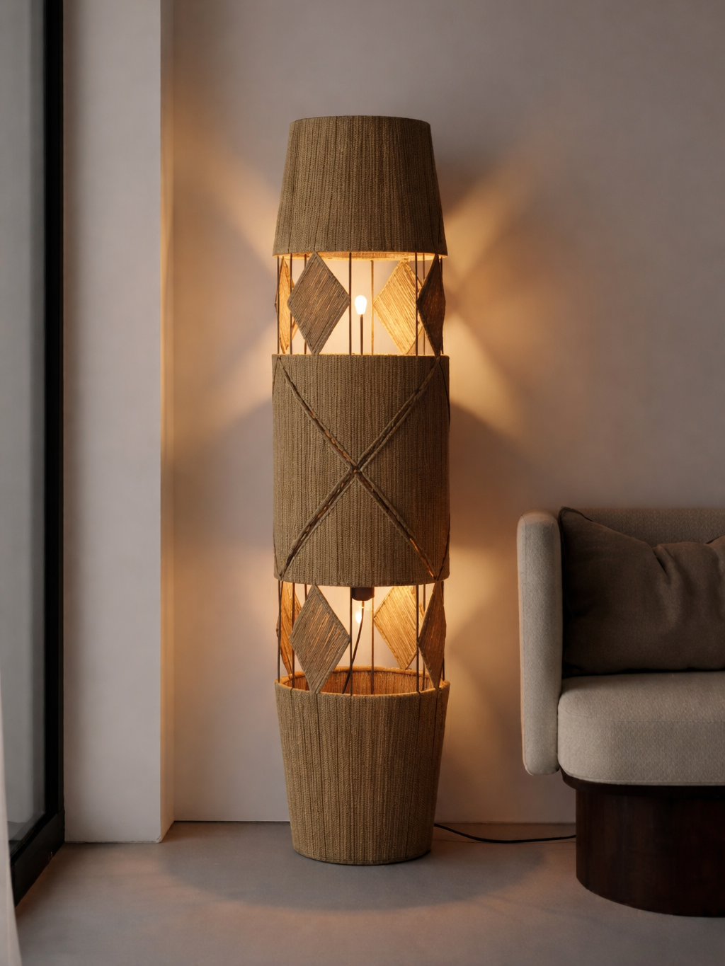 Diamond Boho Style Floor Lamp