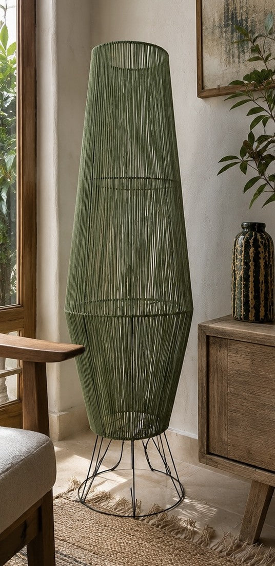 Pear Boho Style Floor Lamp - Green