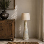 Ivory Canvas Pottery Floor Lamp