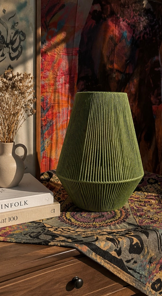 Pear Boho Style Lampshade - Green