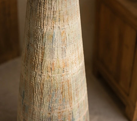 Ivory Canvas Pottery Floor Lamp