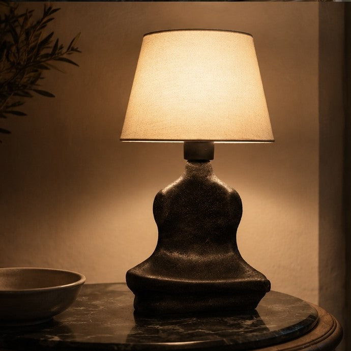 Obsidian Sculpt Pottery Table Lamp