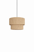 Layered Natural Jute Pendant Light: Double Boho Style Design