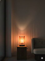 Burnt Orange Woven Table Lamp: Bold & Modern