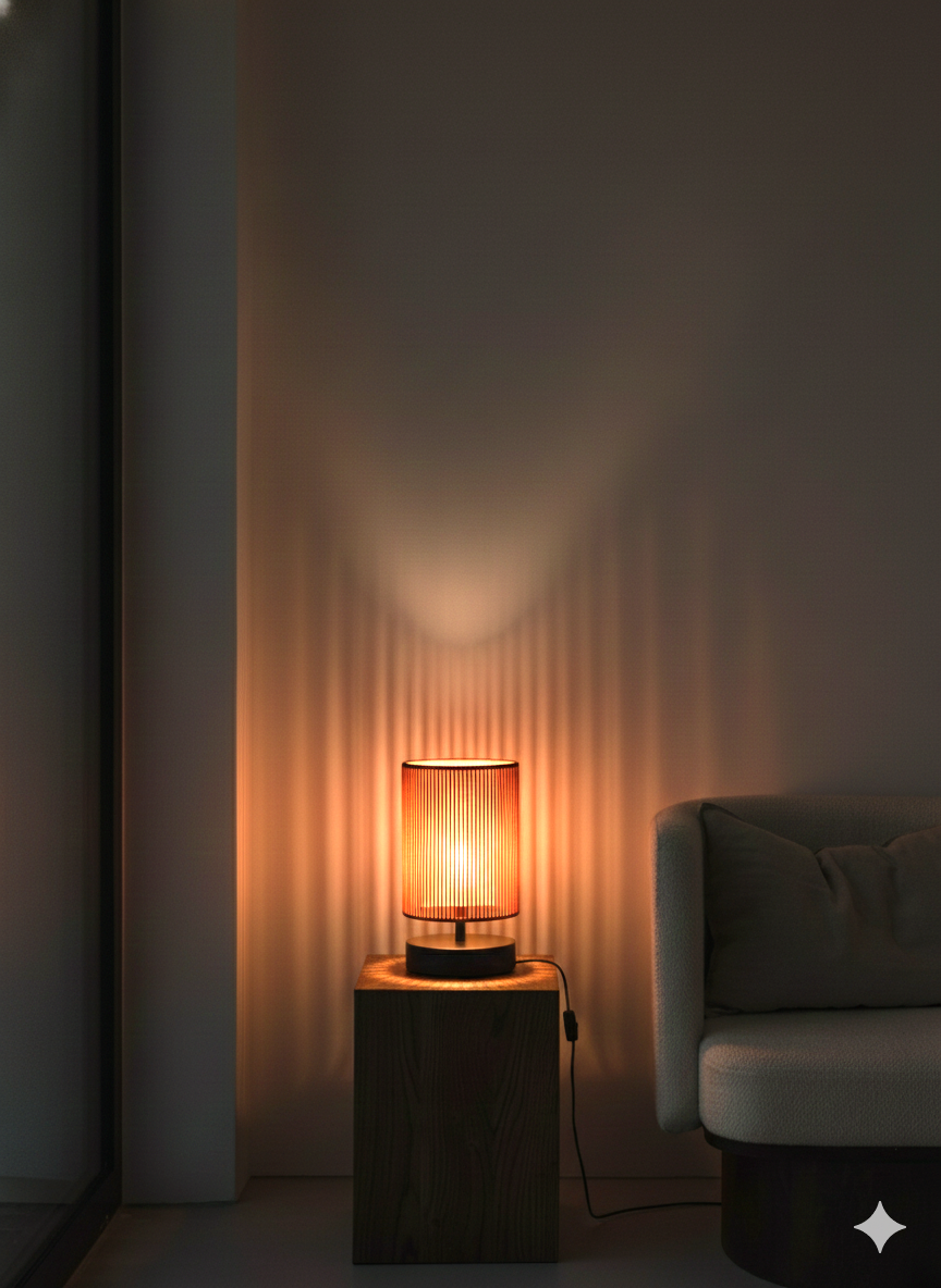 Burnt Orange Woven Table Lamp: Bold & Modern