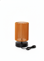 Burnt Orange Woven Table Lamp: Bold & Modern