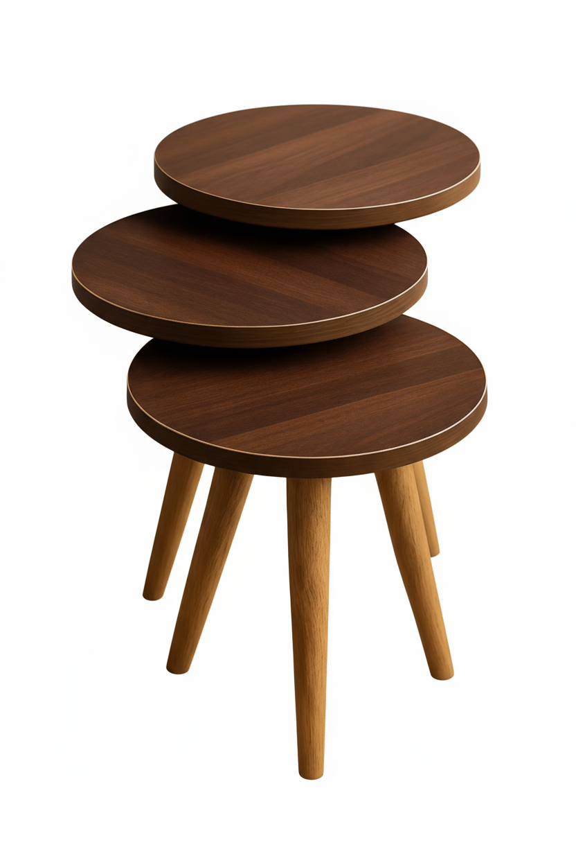 Tier Circle Nesting Tables: Space-Saving Elegance – Set of 3