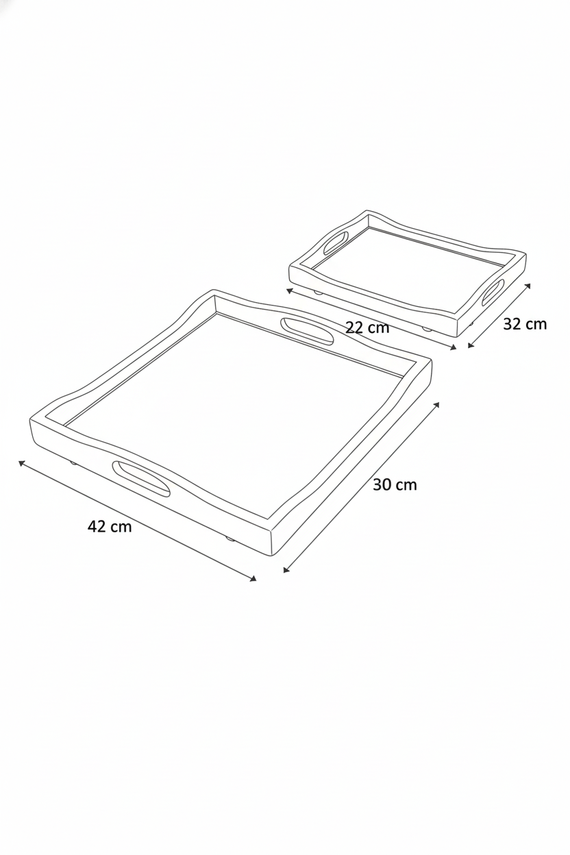 Premium Ramadan Kareem Calligraphy Tray – Black Matt & Wood Edition