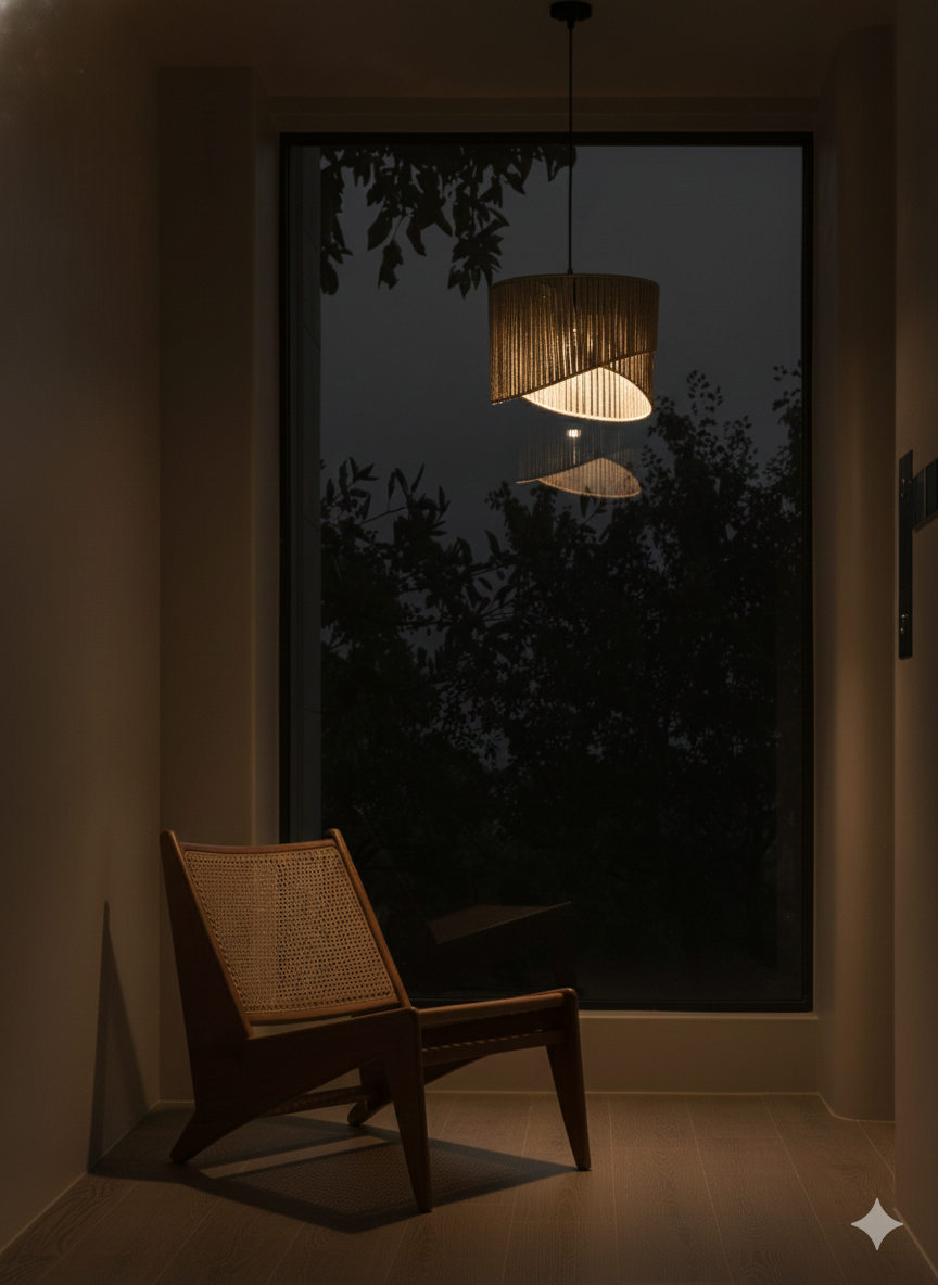 "Helix" Spiral Woven Rope Pendant Light