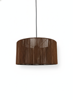 Mocha Drum Pendant Light: Rich Woven Texture in a Single Boho Style