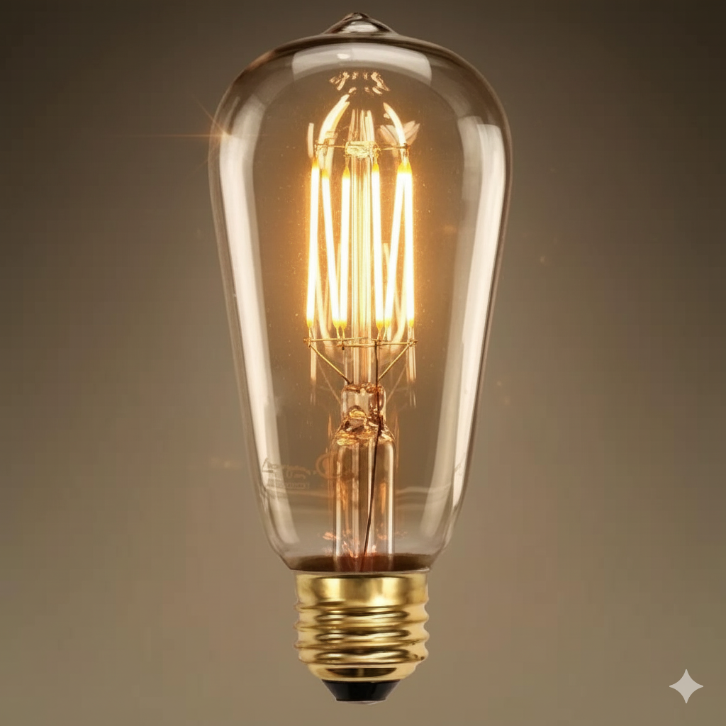 Vintage Amber LED Filament Bulb (ST64 Edison Style)